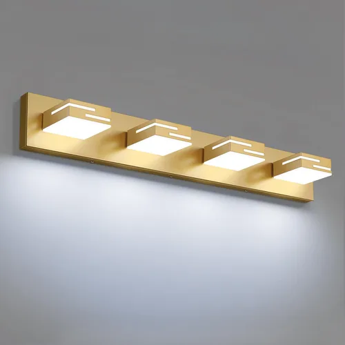 Miniatura 23 de Lámparas LED modernas para tocador de baño, 4 luces, 5CCT, regulables, color negro mate, para accesorios de iluminación de baño sobre espejo