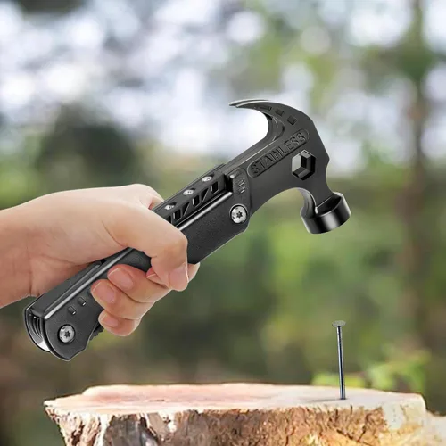 Miniatura 4 de Martillo multiherramienta, regalo de múltiples herramientas 12 en 1 para hombres, regalos para papá, rellenos de calcetines de Navidad para marido