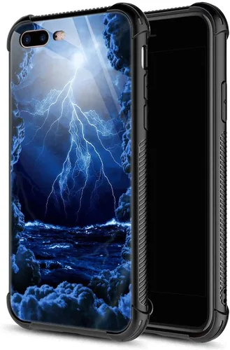 Miniatura 11 de Carcasa para iPhone 8 Plus, 9H de cristal templado para iPhone 7 Plus, para hombres y niños, diseño de patrón fresco a prueba de golpes