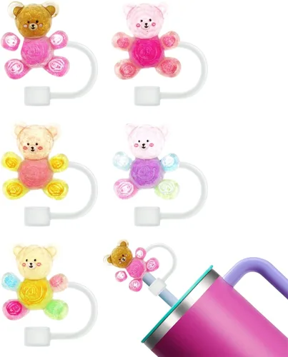 Miniatura 13 de 8 fundas reutilizables de silicona para popotes Stanley Cup de 30 y 40 onzas, accesorios de tapa de popote de 0.394 in y 0.4 pulgadas 36 Lindo