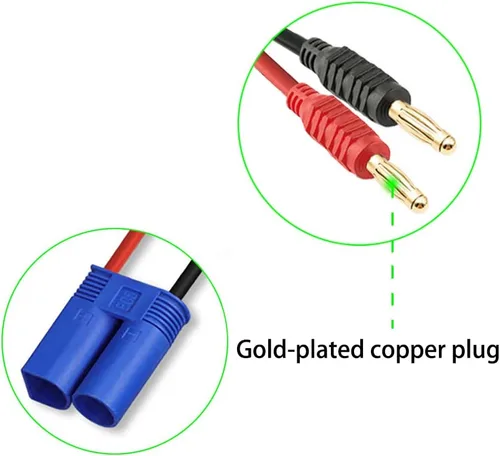 Miniatura 4 de Enchufe de conector EC5, conector EC5 macho a 0.157 in, adaptador de cable de carga de batería con cable de 12 AWG de 11.8 in para juguetes