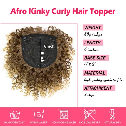 Miniatura 2 de Peluca de cabello corto afro natural rizado con flequillo, pelucas sintéticas con clip negro, para hombres y mujeres, con cabello delgado, volumen
