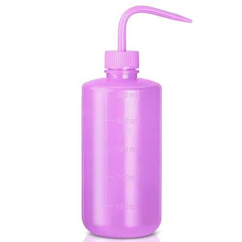 Miniatura 8 de Valchoose Botella profesional de lavado de tatuajes de 8.5 onzas (rosa), botella de boca estrecha para riego de laboratorio médico, rociador, lata