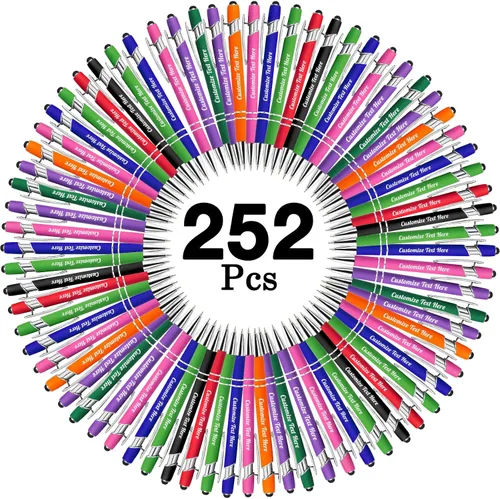 Miniatura 34 de Hasta 500 bolígrafos personalizados a granel con logotipo de mensaje de nombre comercial, bolígrafos grabados personalizados con lápiz óptico