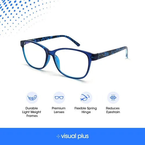 Miniatura 4 de Lentes de lectura con bloqueo de luz azul para hombres y mujeres, para computadora, juegos, TV con protección de luz azul (azul, 0.00 de fuerza)