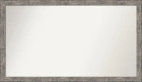 Miniatura 96 de Amanti Art Silver Bathroom Mirror for Over Sink, 24x49 Custom Made Marred Pewter Rectangle Vanity Mirror, Oversize Casual Wood Frame, Hangs Estaño