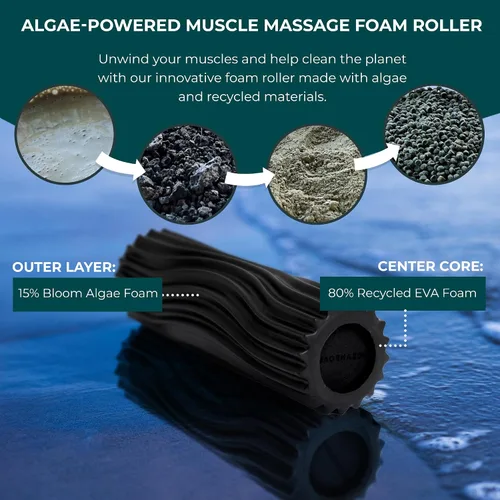 Miniatura 6 de Oceanfoam Ripple - Rodillo de espuma de viaje (11 x 3.35 pulgadas), mini rodillo de espuma firme para terapia física, masaje de tejido profundo