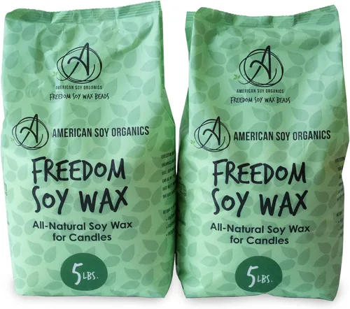 American Soy Organics Freedom Cuentas de Cera de Soja para Hacer Velas - Suministros Naturales para Hacer Velas - Sin Parafina, Cera para Velas Sin