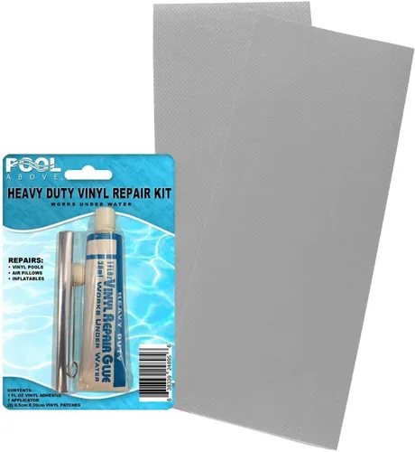Miniatura 8 de Paquete de 2 parches de reparación de vinilo azul polvo resistente de 4 x 10 para botes inflables y piscinas Azul polvoriento