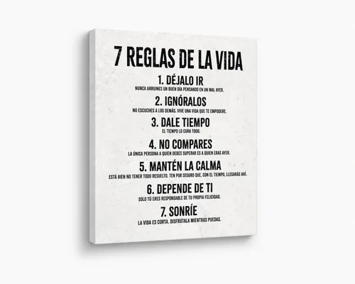 Miniatura 12 de HoneyKICK Póster de pared motivacional 7 Reglas de la Vida, 7 reglas de la vida, 11 pulgadas de ancho x 14 pulgadas de alto, decoración de pared