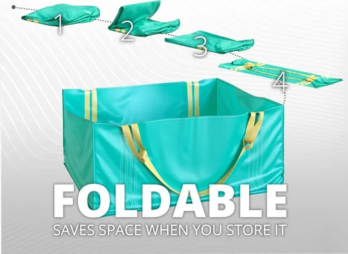 Miniatura 7 de TidyFriend - Contenedor de basura para gestión de residuos con capacidad para hasta 2,500 libras, resistente, reutilizable y plegable, contenedor