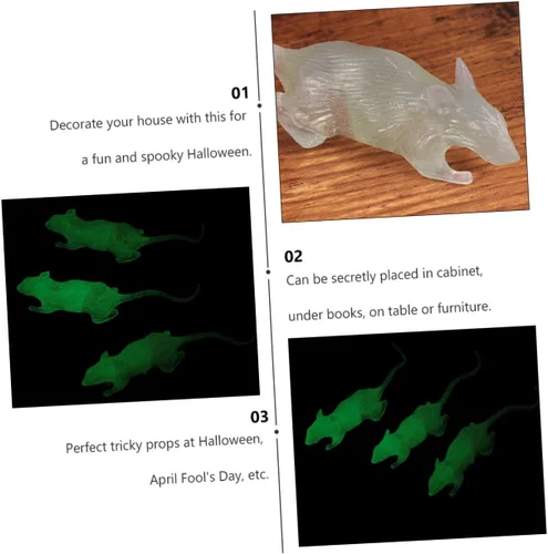 Miniatura 6 de 20Pcs Luminous Fake Mouse Halloween Prank Props Creepy Simulated Mice for Haunted House Party Decorations and Scary Trick Accessories