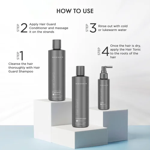 Miniatura 5 de MOEHAIR Set de cuidado del cabello (12 onzas líquidas) – Champú, acondicionador y tónico para todo tipo de cabello – No tóxico, libre de crueldad