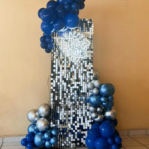 Miniatura 9 de Juego de globos azules y plateados, globos azules y plateados de 12 pulgadas, globos de látex azul marino oscuro y confeti para fiesta, globo mixto