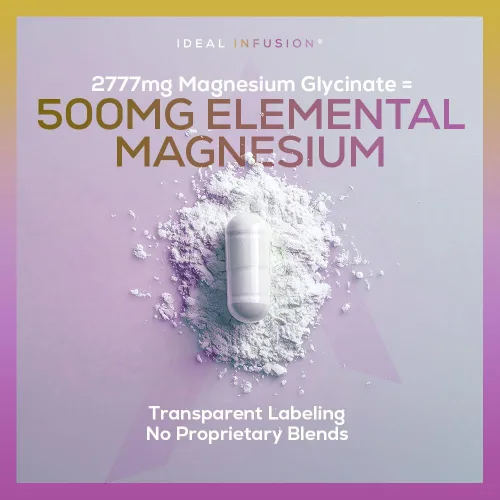 Miniatura 4 de Quelato de bisglicinato de magnesio elemental, 500 mg, suplemento de magnesio de alta absorción para relajación, sueño y recuperación muscular
