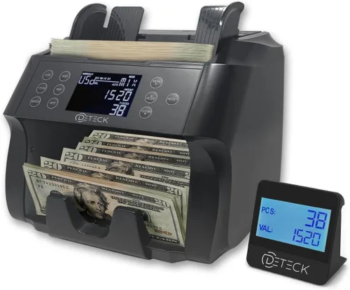DETECK DT500 Contador de Dinero de Denominación Mixta, Multidivisa, Contador de Billetes, Detección de Falsificaciones 2CIS/UV/IR/MG/MT, Contador de
