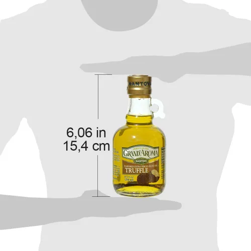 Miniatura 5 de Mantova Grand'Aroma Aceite de oliva virgen extra con sabor a trufa, fabricado en Italia, prensado en frío, 100% natural, aceite de cocina saludable