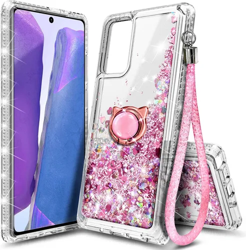 Miniatura 34 de NGB Diseñada para funda Samsung Galaxy Note 10+ (Plus), Rosa/Aguamarina Funda con Purpurina Líquida Brillante Linda para Mujeres Niñas Niños