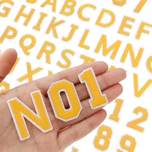 Miniatura 22 de Harsgs 72 parches de letras para planchar con números, parches bordados de letras A-Z números 0-9 para ropa, vestido, sombrero, jeans, accesorios