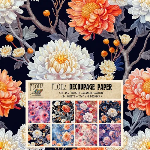 Miniatura 9 de Decoupage - Paquete de papel (24 hojas de 6 x 6 pulgadas) modernos patrones florales gitanos FLONZ papel de patrón vintage sin costuras para Dos