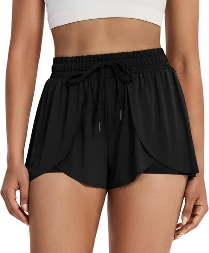 Miniatura 41 de Blaosn Pantalones cortos atléticos fluidos para mujer, gimnasio, yoga, entrenamiento, correr, pantalones cortos de tenis, falda falda linda, ropa
