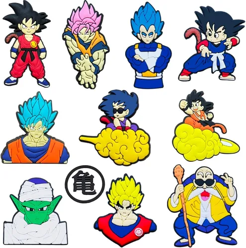 Dijes de anime para croc manga con diseño de zapatos para decoración de cocodrilo y pulsera para hombres, mujeres, niños y niñas, Plástico, No es