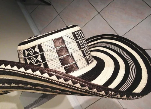Miniatura 4 de Sombrero colombiano Sombrero Sinuano Arrow Cane Caña Flecha Vueltiao Hecho por Auténticos Indígenas Colombianos