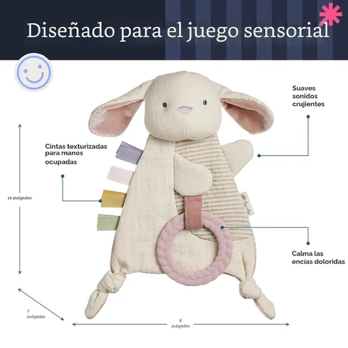 Miniatura 4 de Itzy Ritzy - Juguetes sensoriales de arruga Bitzy para bebés y niños pequeños — Incluye sonido de arruga, anillo de dentición suave trenzado