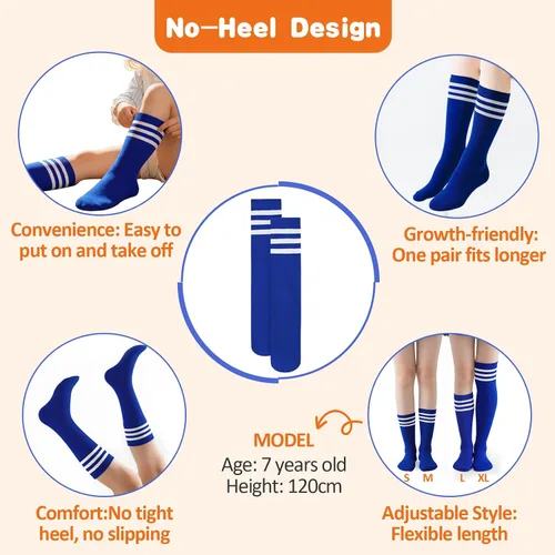 Miniatura 5 de American Trends Calcetines de Fútbol para Niños Pequeños, Niños y Jóvenes - Calcetines Largos Hasta la Rodilla para Niños y Niñas Béisbol Sóftbol