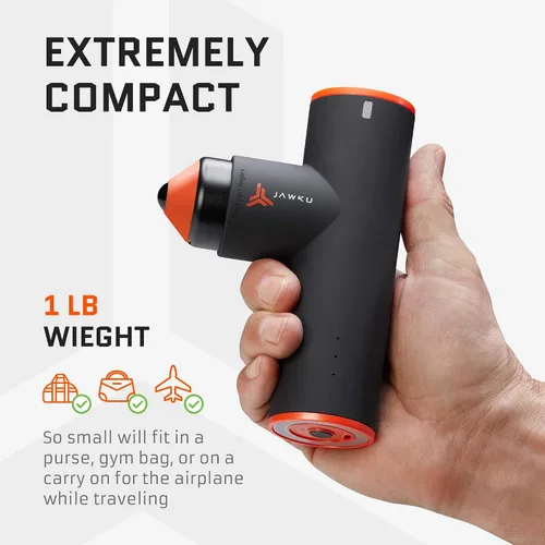 Miniatura 4 de JAWKU Muscle Blaster Mini pistola de masaje de percusión inalámbrica, estimulación de mano recargable, vibración ultra silenciosa y masajeador