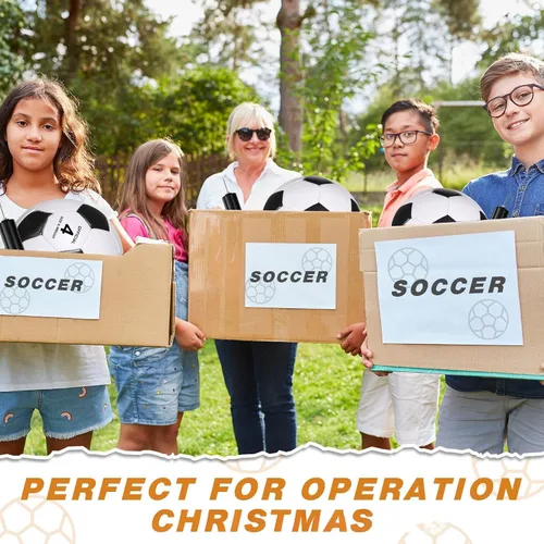 Miniatura 6 de Sotiff 24 pelotas de fútbol a granel con 24 bombas de fútbol desinfladas para niños, adolescentes, fútbol a granel para entrenamiento