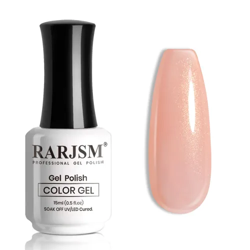 Miniatura 10 de RARJSM Esmalte de Uñas en Gel Rosa con Purpurina Nude, Rosa Brillante con Pigmento Dorado Brillante, Esmalte de Uñas en Gel Gelatinoso Transparente