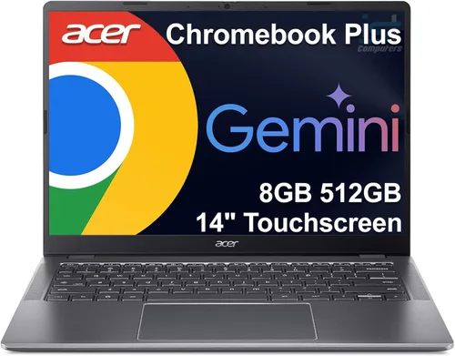 Acer Chromebook Plus 514 Laptop con Google AI (pantalla táctil FHD de 14 pulgadas, Intel 8-Core i3-N305, 8 GB de RAM, 640 GB de almacenamiento,