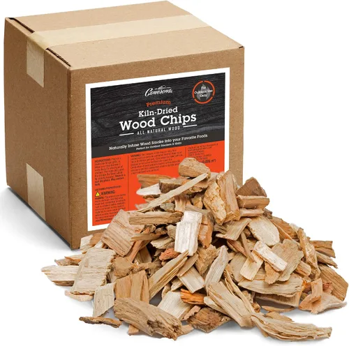 Camerons Trozos gruesos de madera de nuez pecán 100% natural para ahumador - Caja de 420 Pulg. cúbicas, aproximadamente 5 libras - Hojuelas secas al