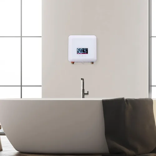 Miniatura 4 de Calentador de agua eléctrico sin tanque de 5.5kw con control remoto, mini calentador de agua caliente instantáneo portátil, ajuste de temperatura