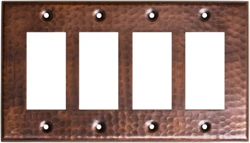 Miniatura 16 de Monarch Abode placa de pared basculante de una banda, placa de pared de cobre puro martillado a mano para un solo interruptor, cubierta decorativa