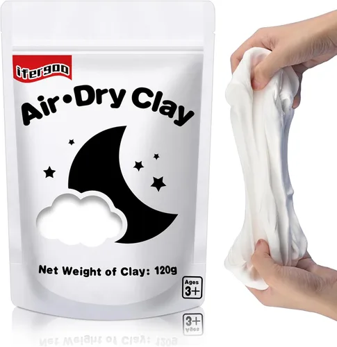 Miniatura 10 de ifergoo Arcilla seca al aire para niños, kit de arcilla para modelar animales, 6 diseños de animales con herramientas de escultura y tutoriales, Kit
