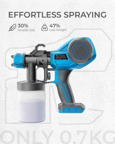 Miniatura 4 de Tilswall Pulverizador de pintura inalámbrico para batería Dewalt de 20 V, pistola de pintura eléctrica para pintura de casa, muebles, pared