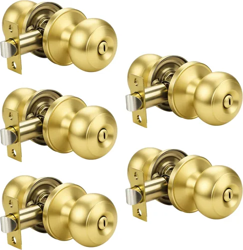 Miniatura 41 de KNOBWELL Pomos de puerta de privacidad, pomo de puerta de cama y baño con cerradura, pomos de puerta de bronce aceitado interior, pomo de puerta