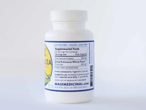Miniatura 2 de Echinacea Purpurea Suplemento Herbario Orgánico 100% Raíz 90 Vcaps 380 mg EE. UU