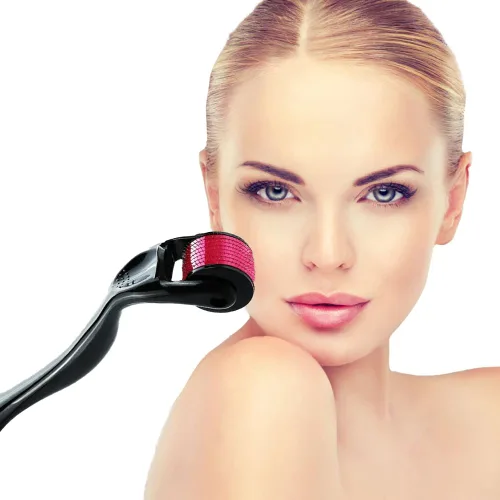 Miniatura 4 de Derma Roller 540 agujas de titanio Rodillo Derma para barba para hombres y mujeres 0.5-rosa
