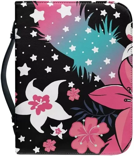 Miniatura 9 de Funda de cuero para la Biblia para hombres, funda de Biblia con patrón de bola roja, bolsa grande para la Biblia con asa bolsa de mano