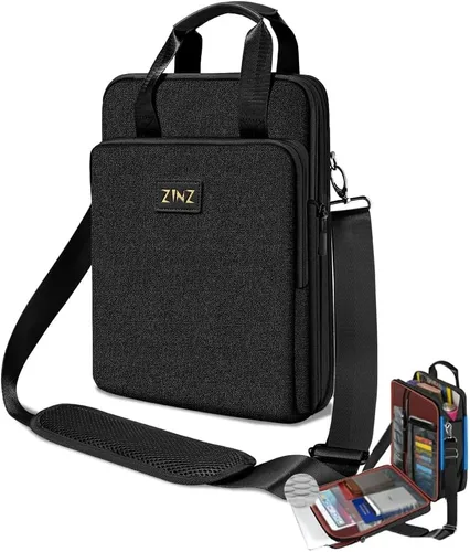 ZINZ Bolsa de hombro para laptop de 12.3-13 pulgadas, bolso expandible con compartimento para objetos de valor compatible con MacBook Air/Pro/Neo de