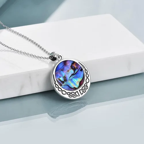 Miniatura 3 de Collar de árbol de la vida de plata de ley 925 collar con colgante de nudo celta para mujer