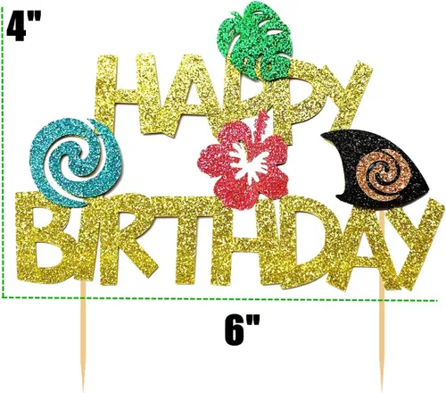 Miniatura 6 de JeVenis Mona - Decoración de cumpleaños de Hawaii, pancarta de cumpleaños de Luau, decoración de fiesta de cumpleaños hawaiano para fiesta de verano