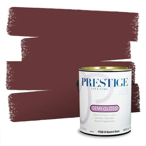 Miniatura 248 de Prestige Paints Pintura exterior e imprimación en uno, 1 galón, plano, coincidencia comparable de Valspar* Amber Rose*