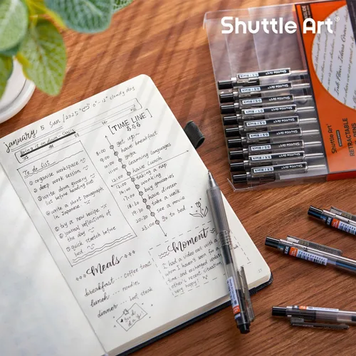 Miniatura 8 de Shuttle Art Ink Glide Series - Paquete de 15 bolígrafos de tinta de gel de punta fina retráctiles de 0.020 in, secado rápido, impermeables