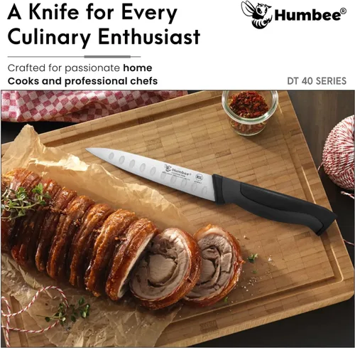Miniatura 3 de Cuchillo rebanador de 6 pulgadas con borde Granton, negro, serie DT-40