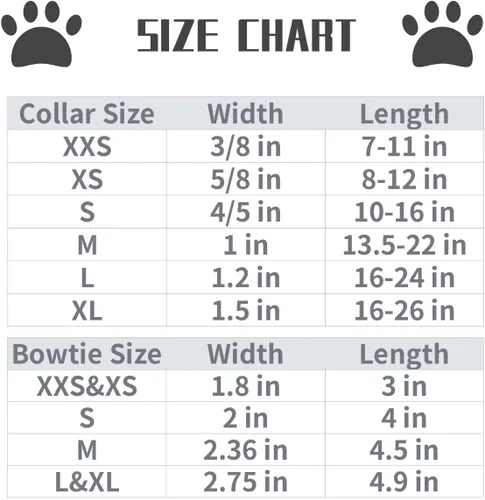 Miniatura 7 de Lionet Paws Collar de perro con corbatín, duradero, ajustable y cómodo para perros pequeños, cachorros y gatos, cuello de 10 a 16 pulgadas