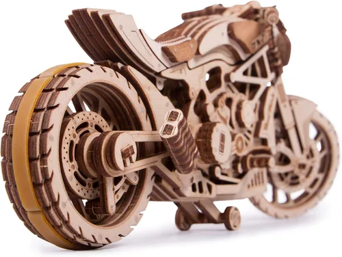 Miniatura 3 de Wood Trick Motocicleta con banda de goma para paseos con motor de hasta 16 pies, kits de modelos mecánicos para adultos, rompecabezas de madera 3D
